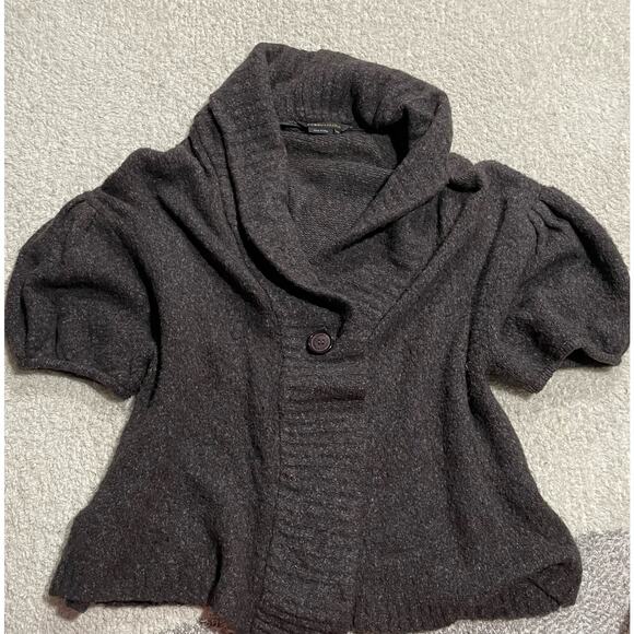 BCBG Maxazria Womens Sz M/L Wool Blend Shawl Collar Sweater Cardigan Gray - Picture 2 of 11